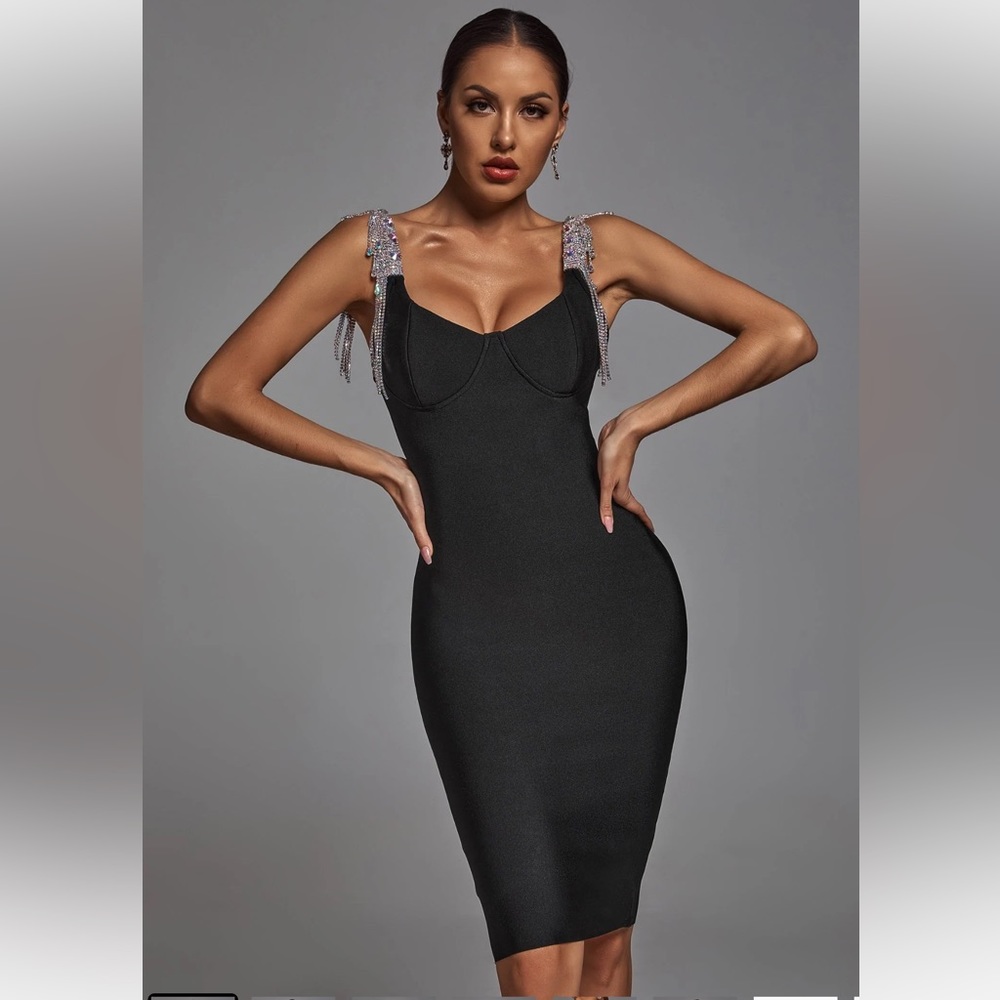 Black with rhinestones dress